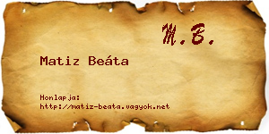 Matiz Beáta névjegykártya
