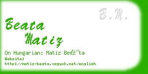 beata matiz business card